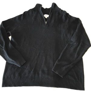 Goodfellow sweater Men size L 80/15/5 cotton/nylon/wool Black 1/4 zip